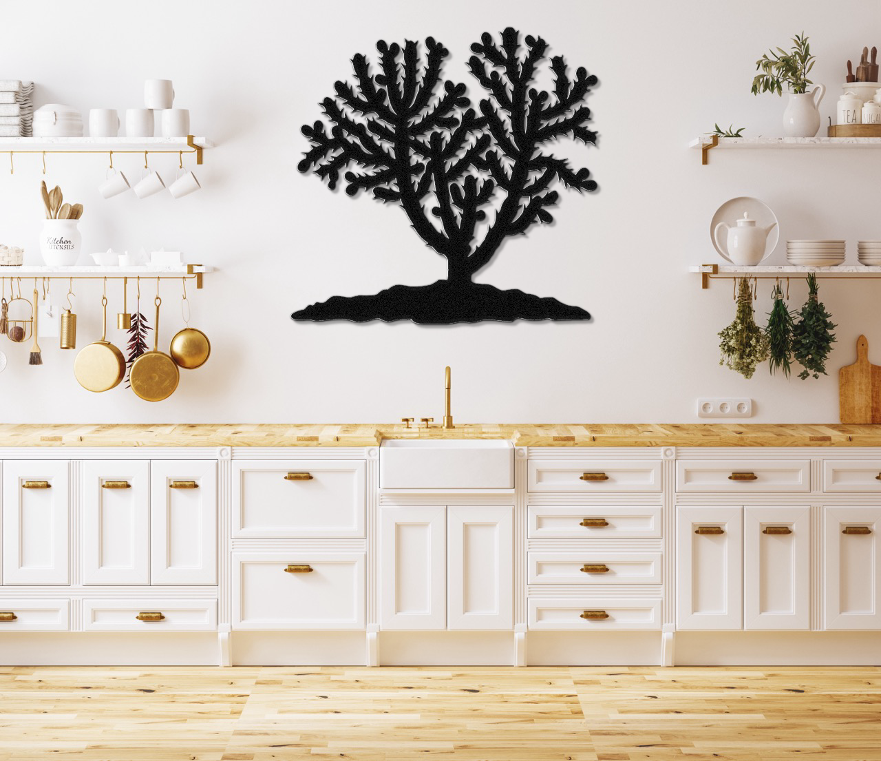 Cholla Cactus Metal Wall Art