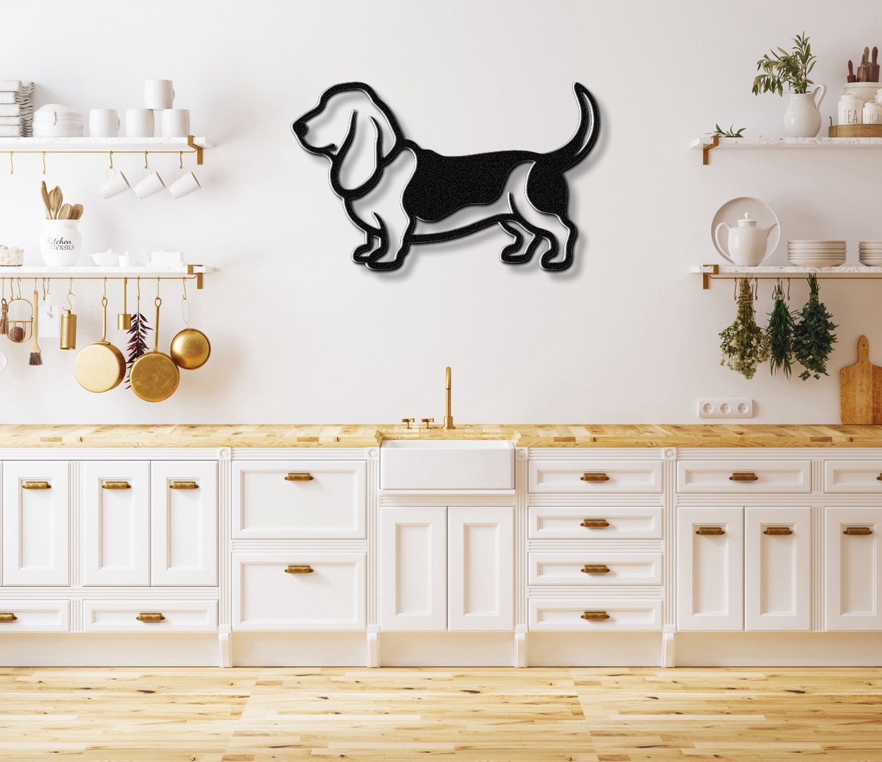 Basset Hound Metal Wall Art