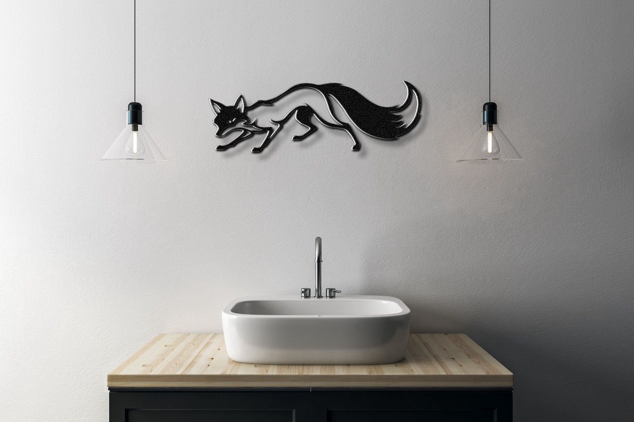 Sneaky Fox Metal Wall Art