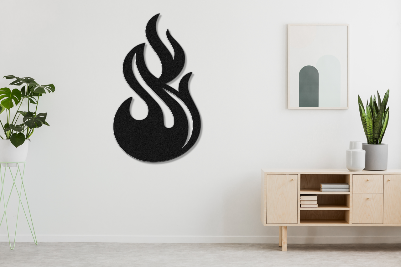 Abstract Fire Metal Wall Art