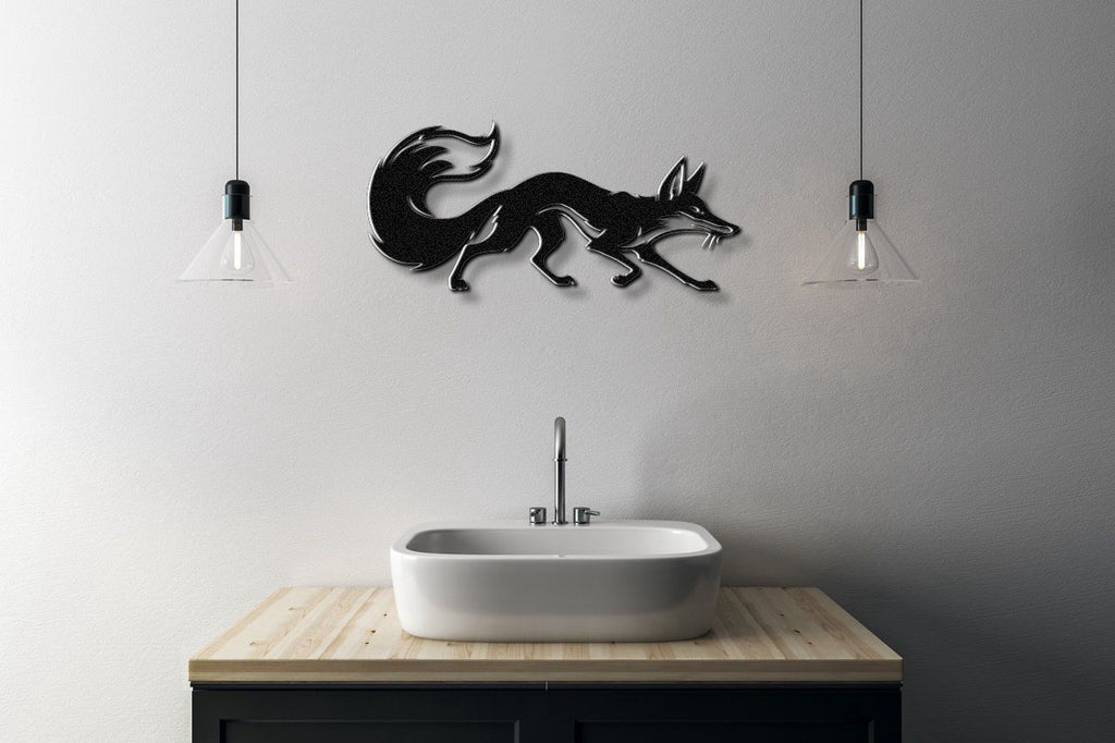 Sneaky Fox Metal Wall Art