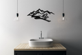 Skier and Mountain Metal Wall Art