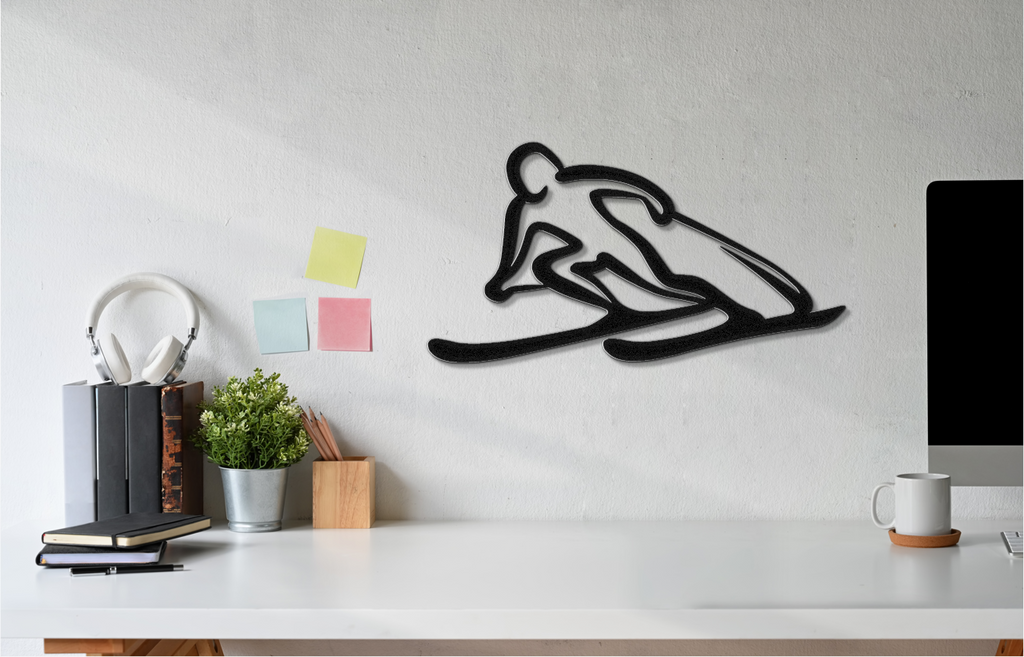 Skiing Metal Wall Art