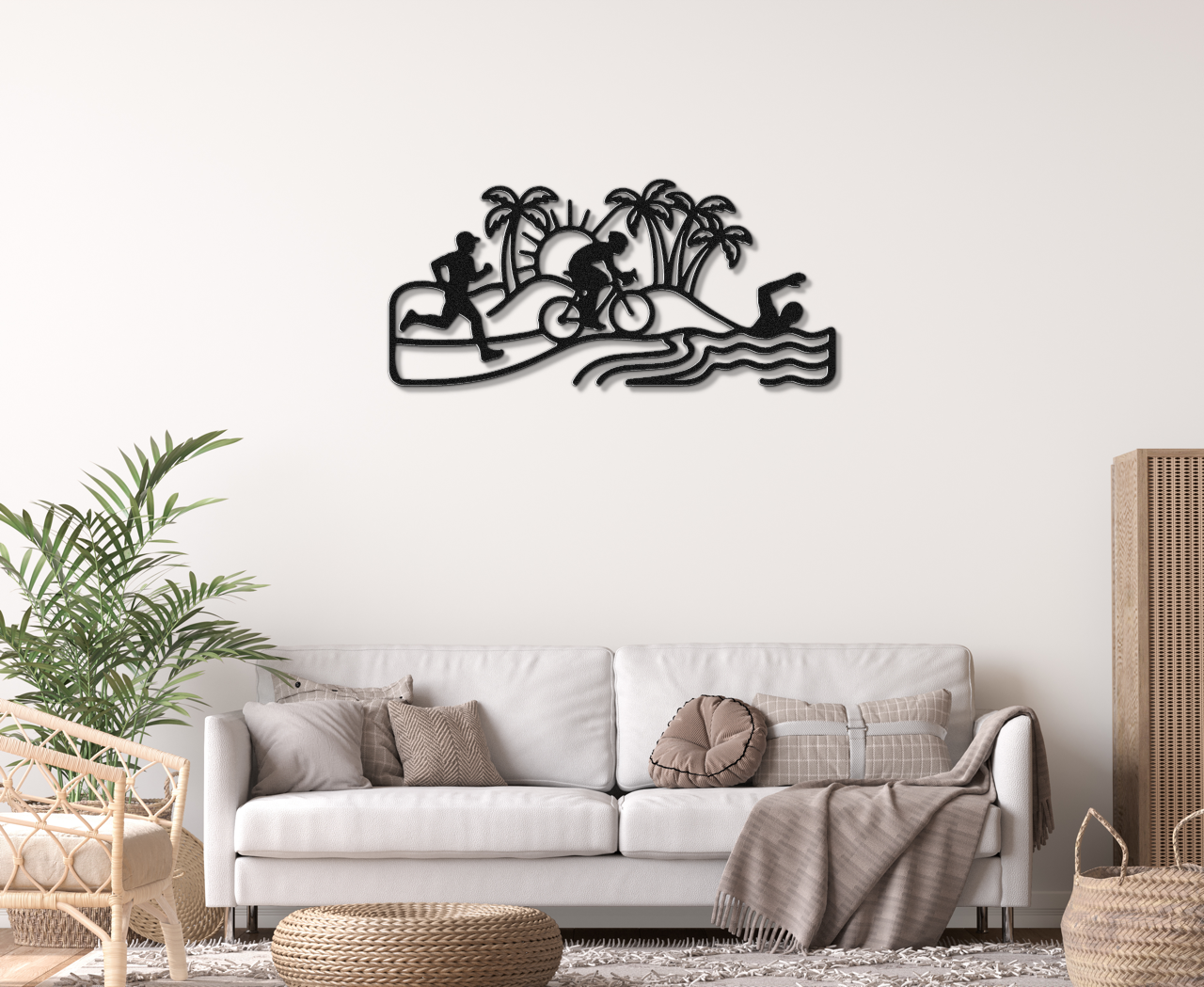 Beach Triathlon Metal Wall Art