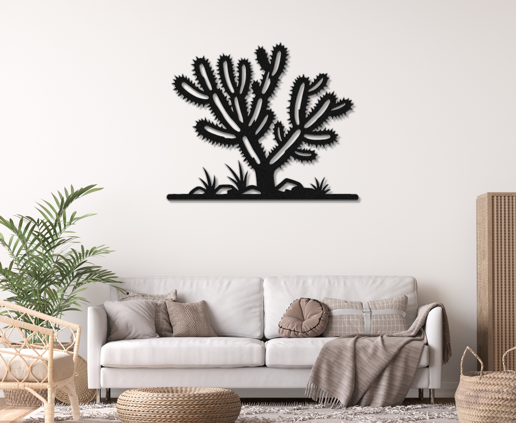 Cholla Cactus Metal Wall Art