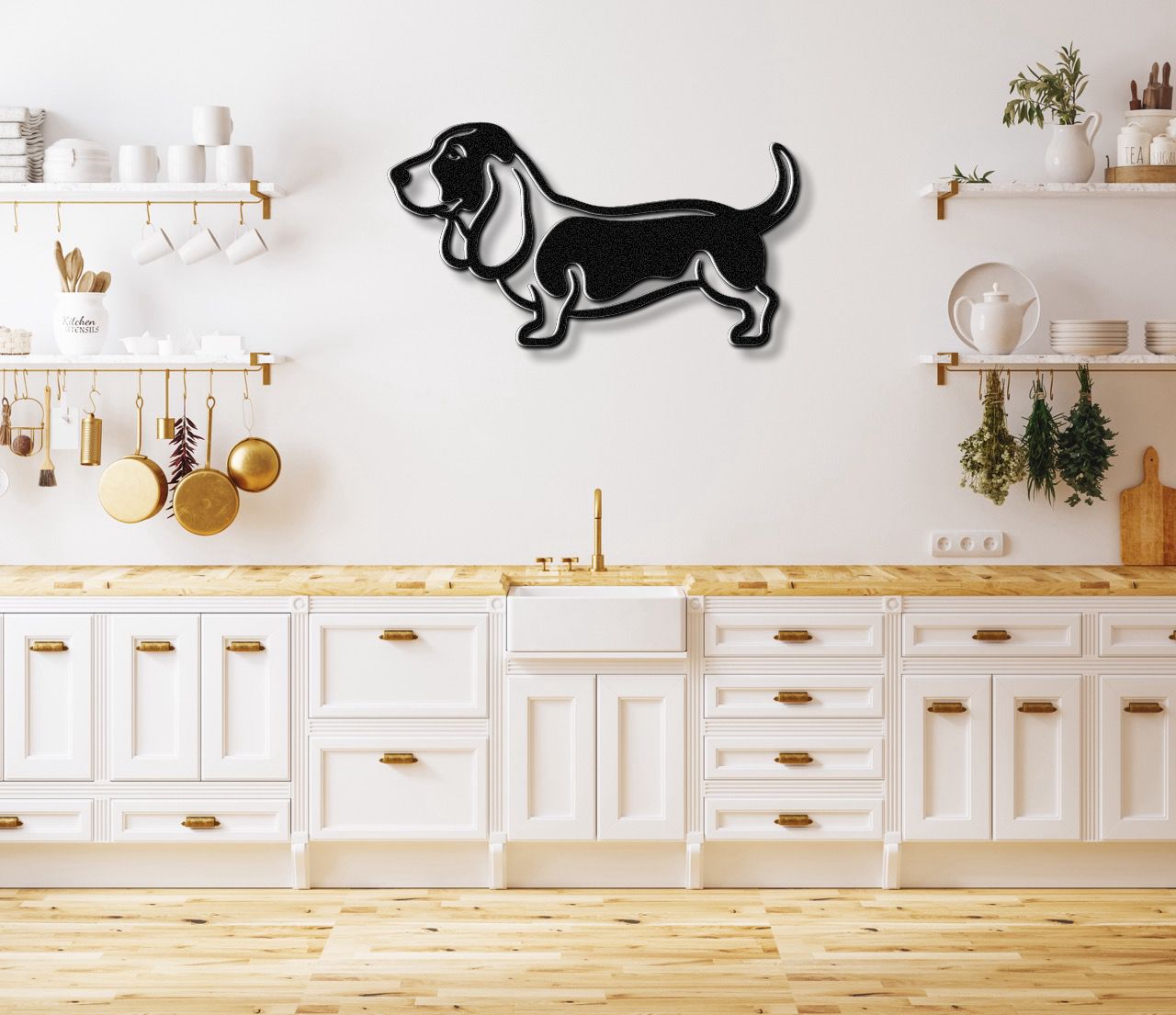 Basset Hound Metal Wall Art