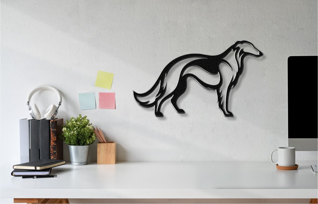 Borzoi Dog Metal Wall Art