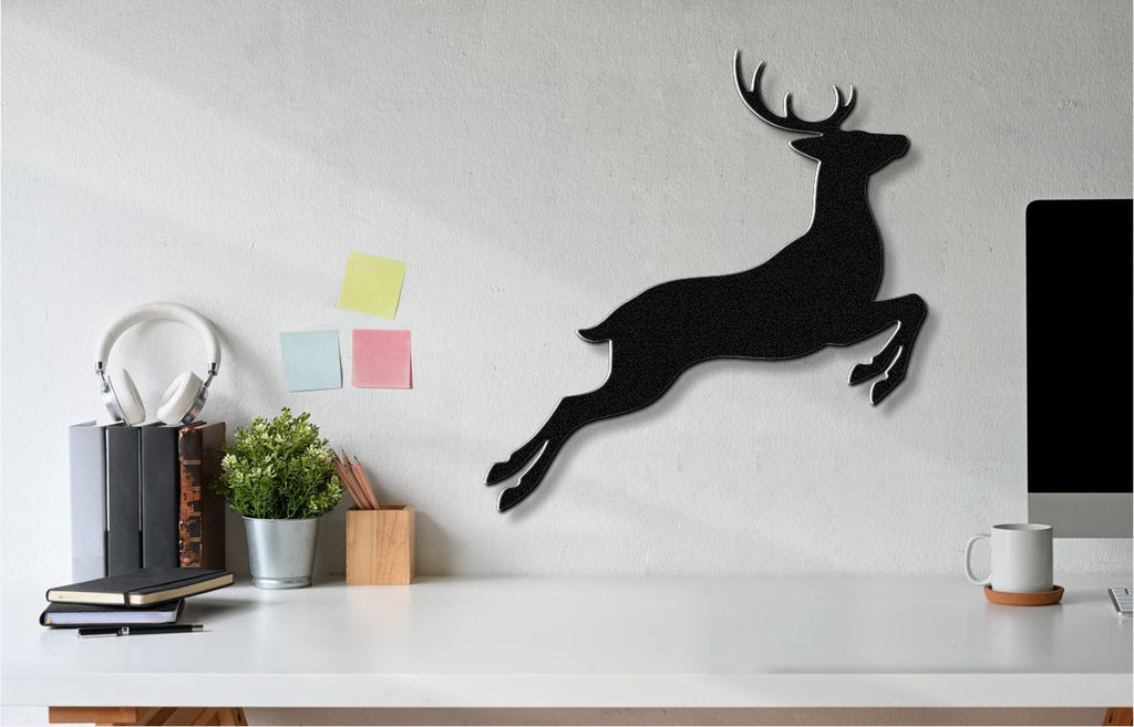 Jumping Deer Metal Wall Art