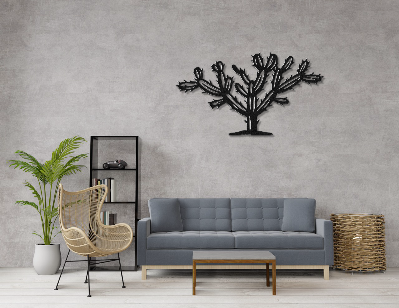 Cholla Cactus Metal Wall Art
