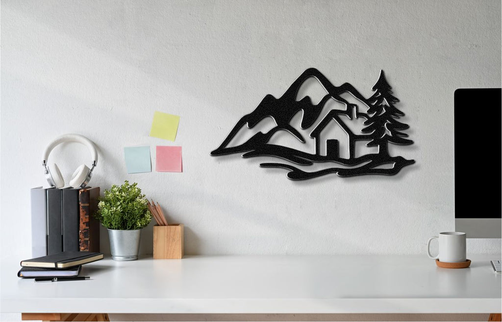 Mountain Cabin Metal Wall Art