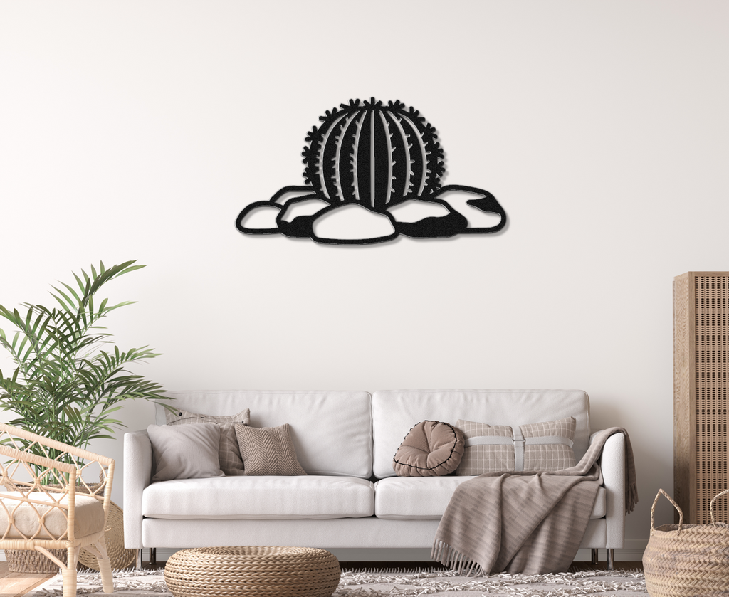 Barrel Cactus Metal Wall Art
