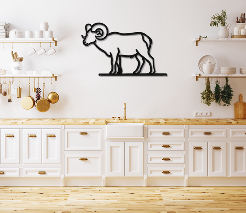 Décoration murale en métal Bighorn Sheep