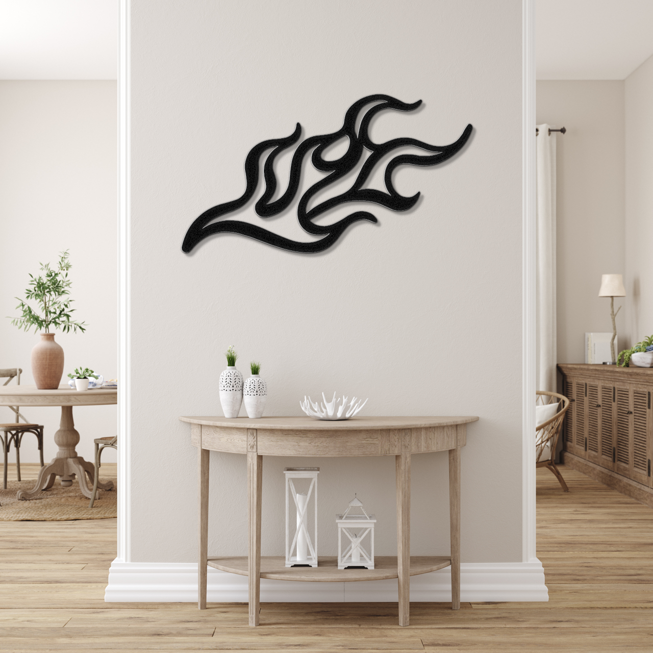 Abstract Fire Metal Wall Art