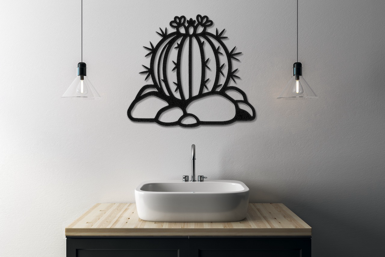 Barrel Cactus Metal Wall Art