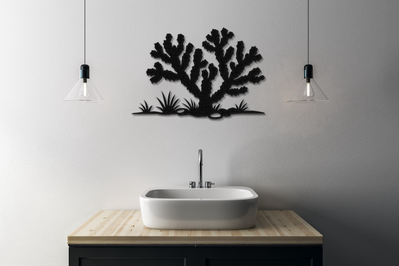Cholla Cactus Metal Wall Art