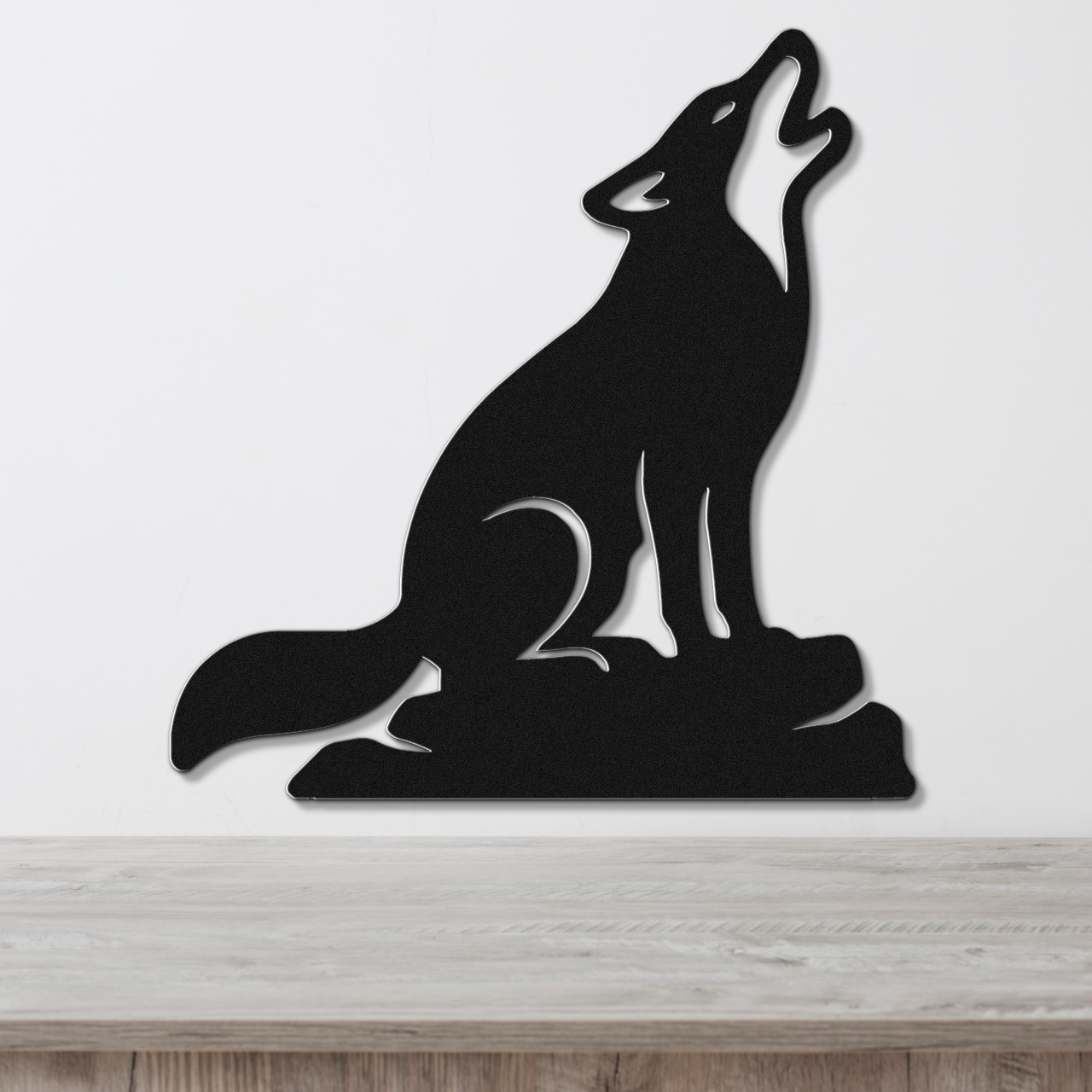 Howling Coyote Metal Wall Art