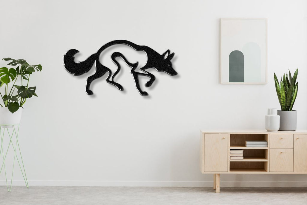 Sneaky Coyote Metal Wall Art