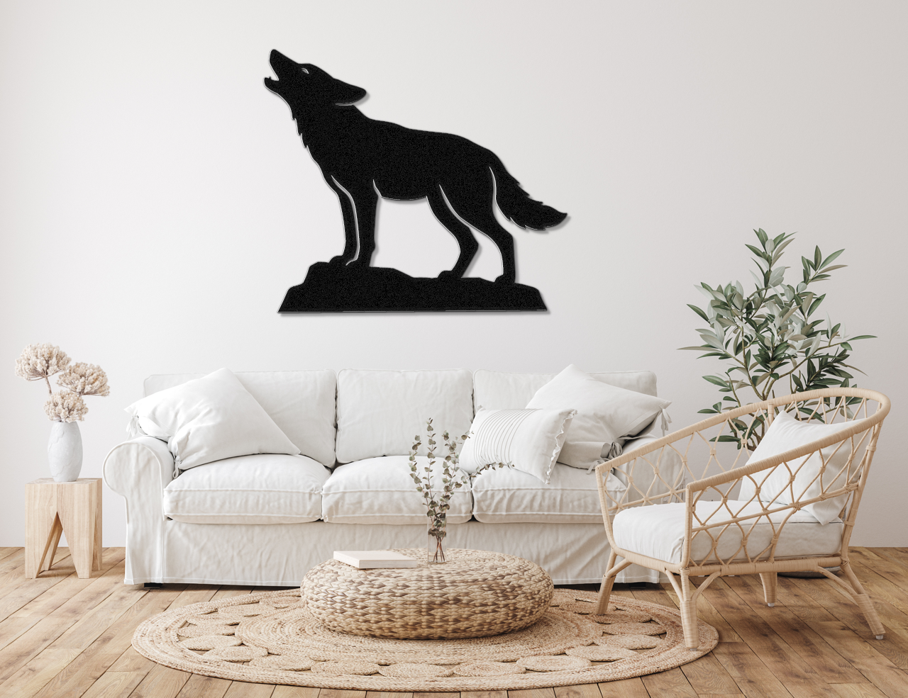 Howling Coyote Metal Wall Art