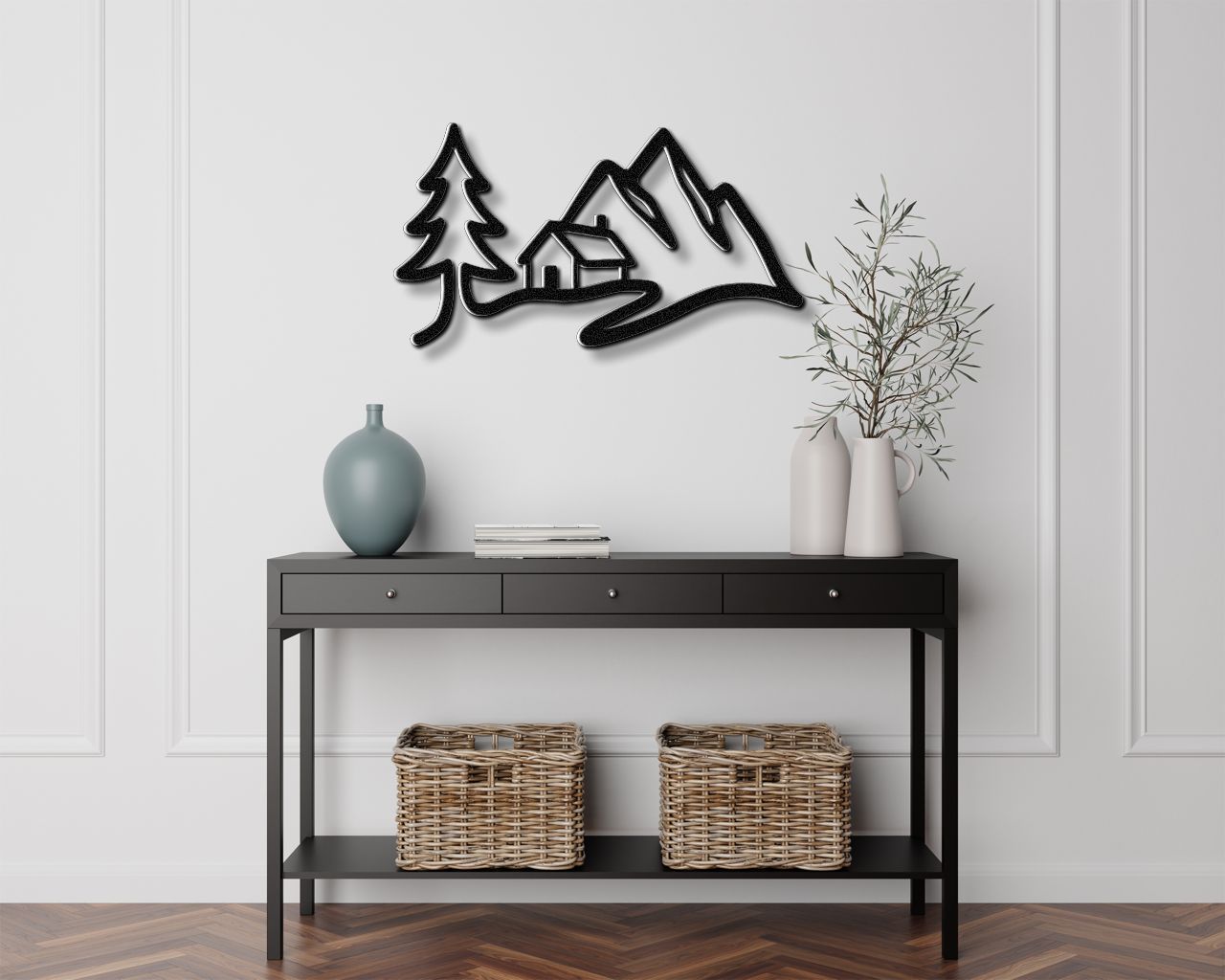 Mountain Cabin Metal Wall Art