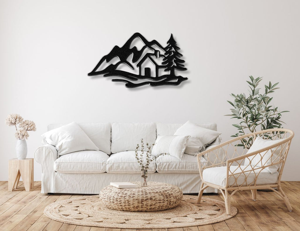 Mountain Cabin Metal Wall Art