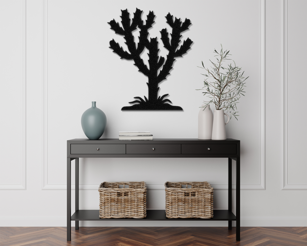Cholla Cactus Metal Wall Art