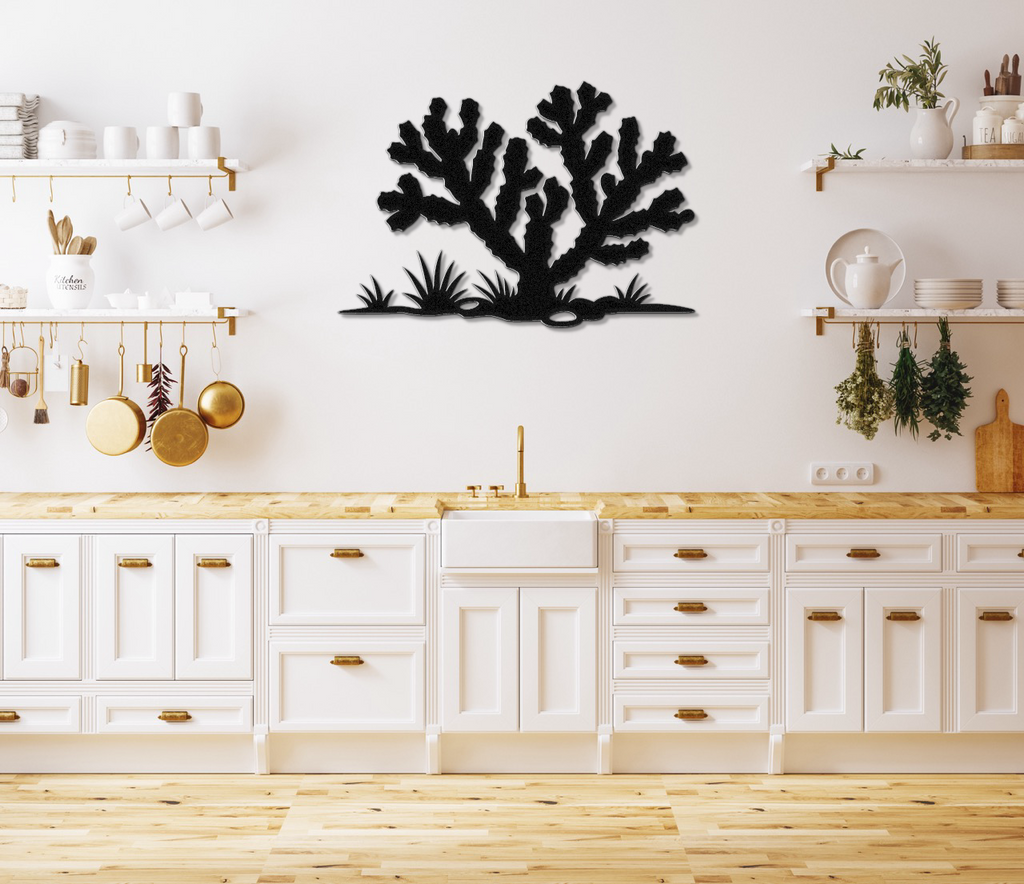 Cholla Cactus Metal Wall Art