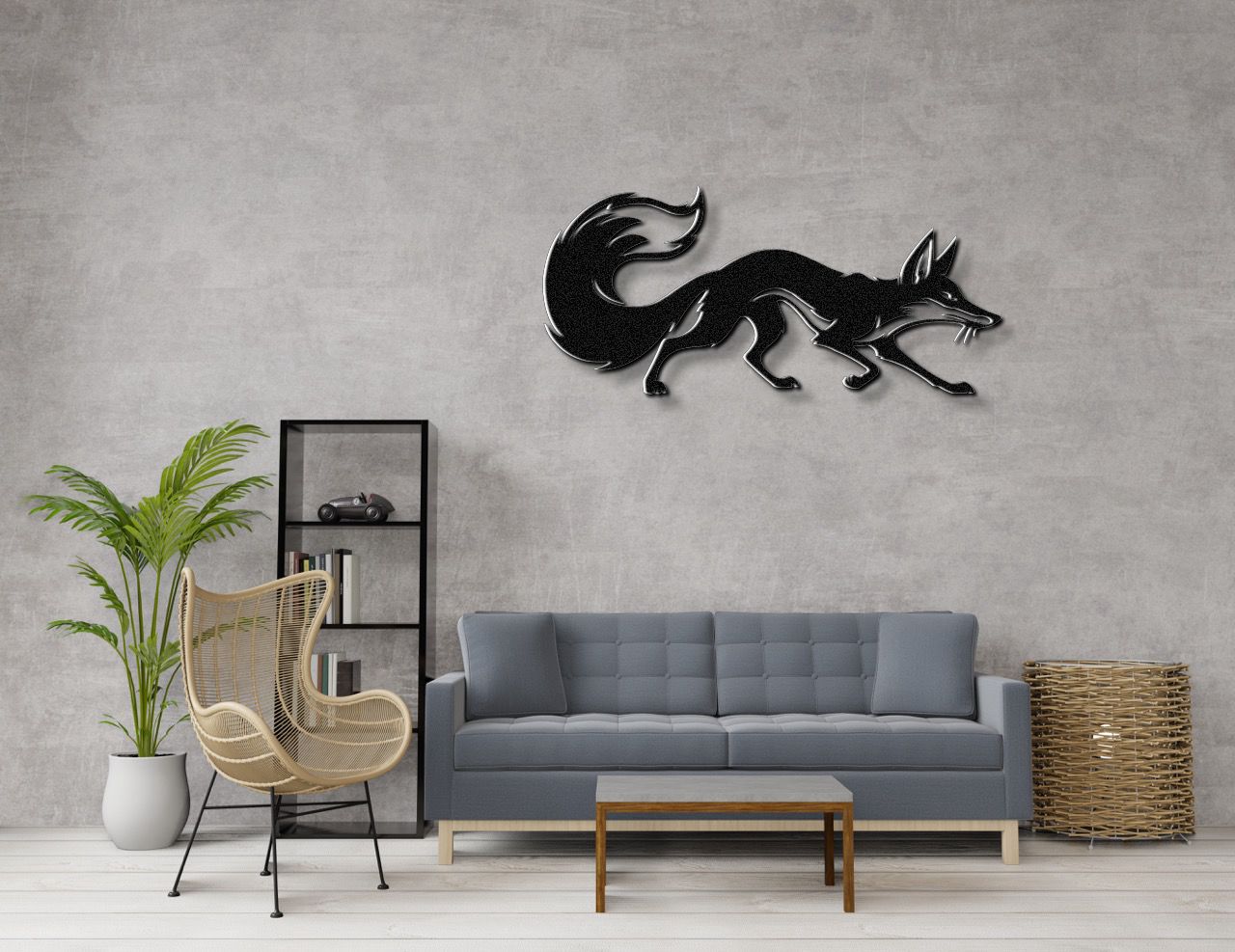 Sneaky Fox Metal Wall Art