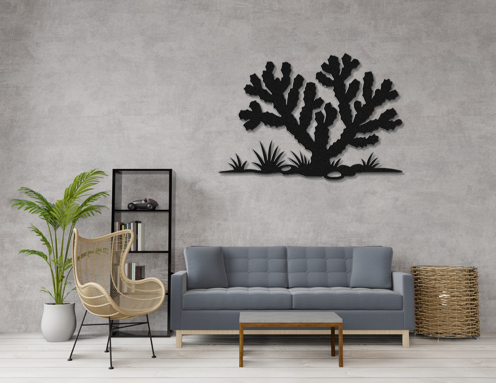 Cholla Cactus Metal Wall Art