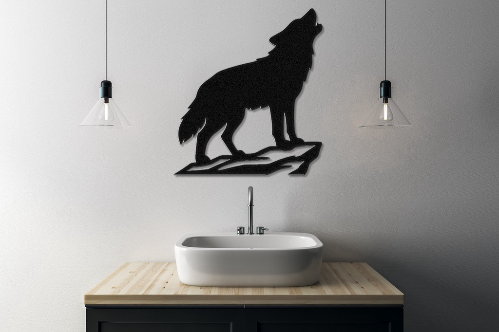 Howling Coyote Metal Wall Art