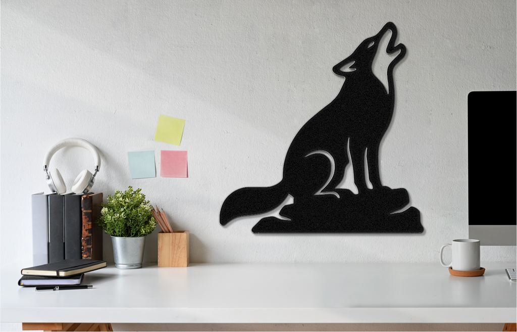 Howling Coyote Metal Wall Art