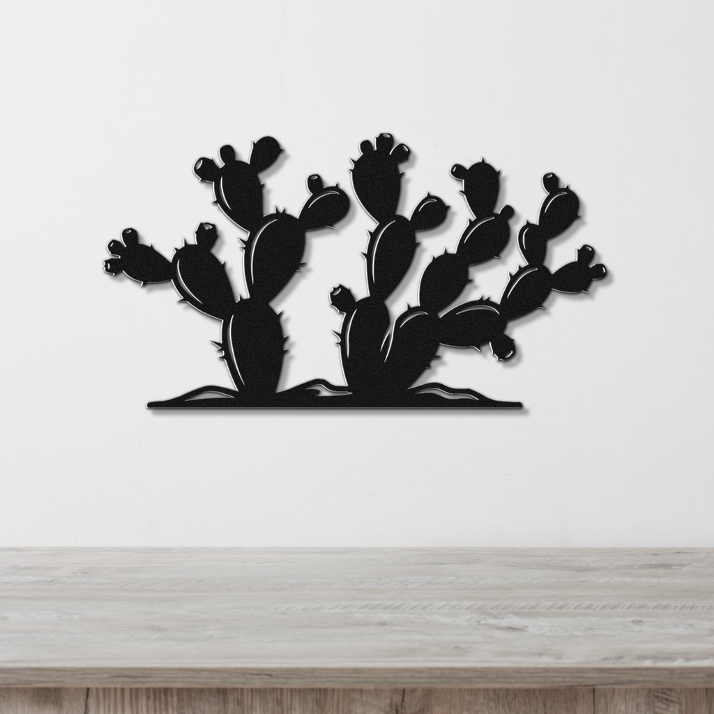 Prickly Pear Cactus Metal Wall Art