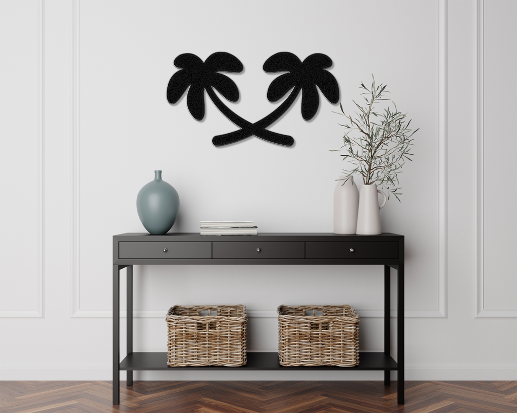 Twin Palm Tree Metal Wall Art