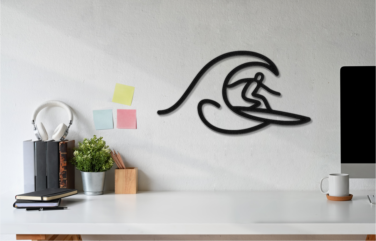 Surfer Metal Wall Art