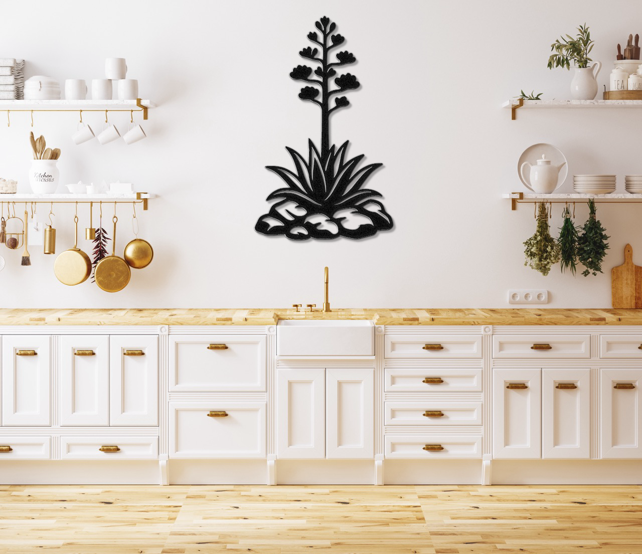 Blooming Agave Metal Wall Art