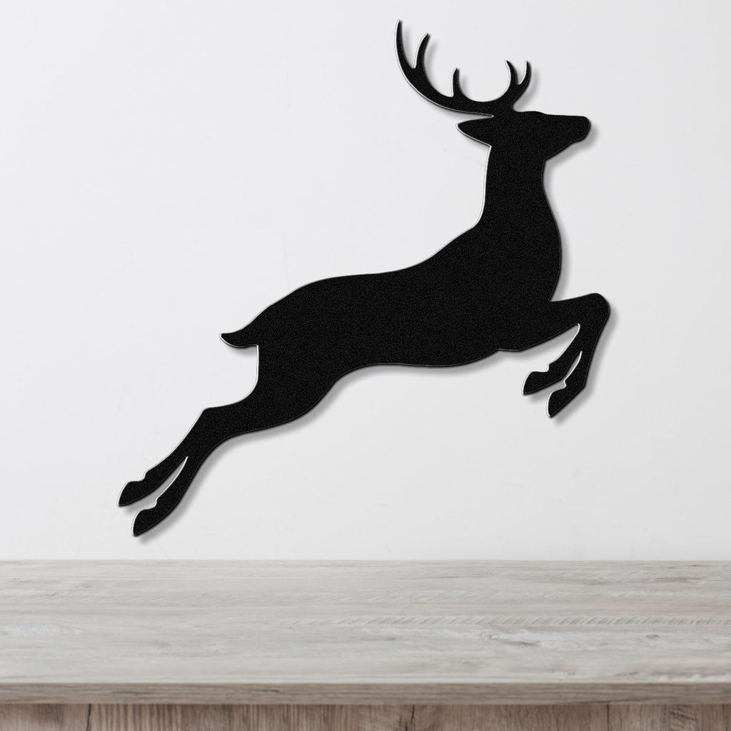 Jumping Deer Metal Wall Art