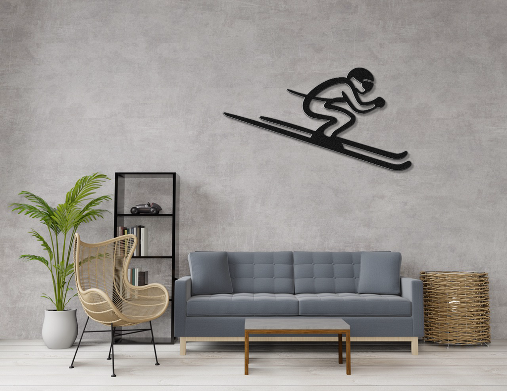 Skiing Metal Wall Art