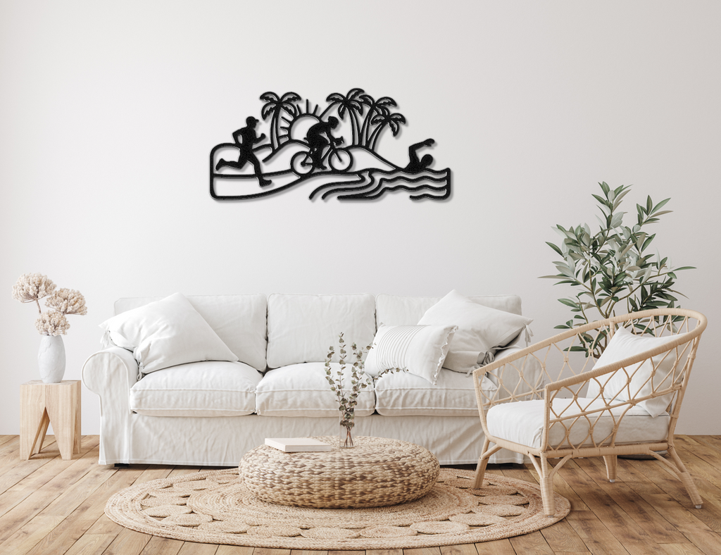 Beach Triathlon Metal Wall Art