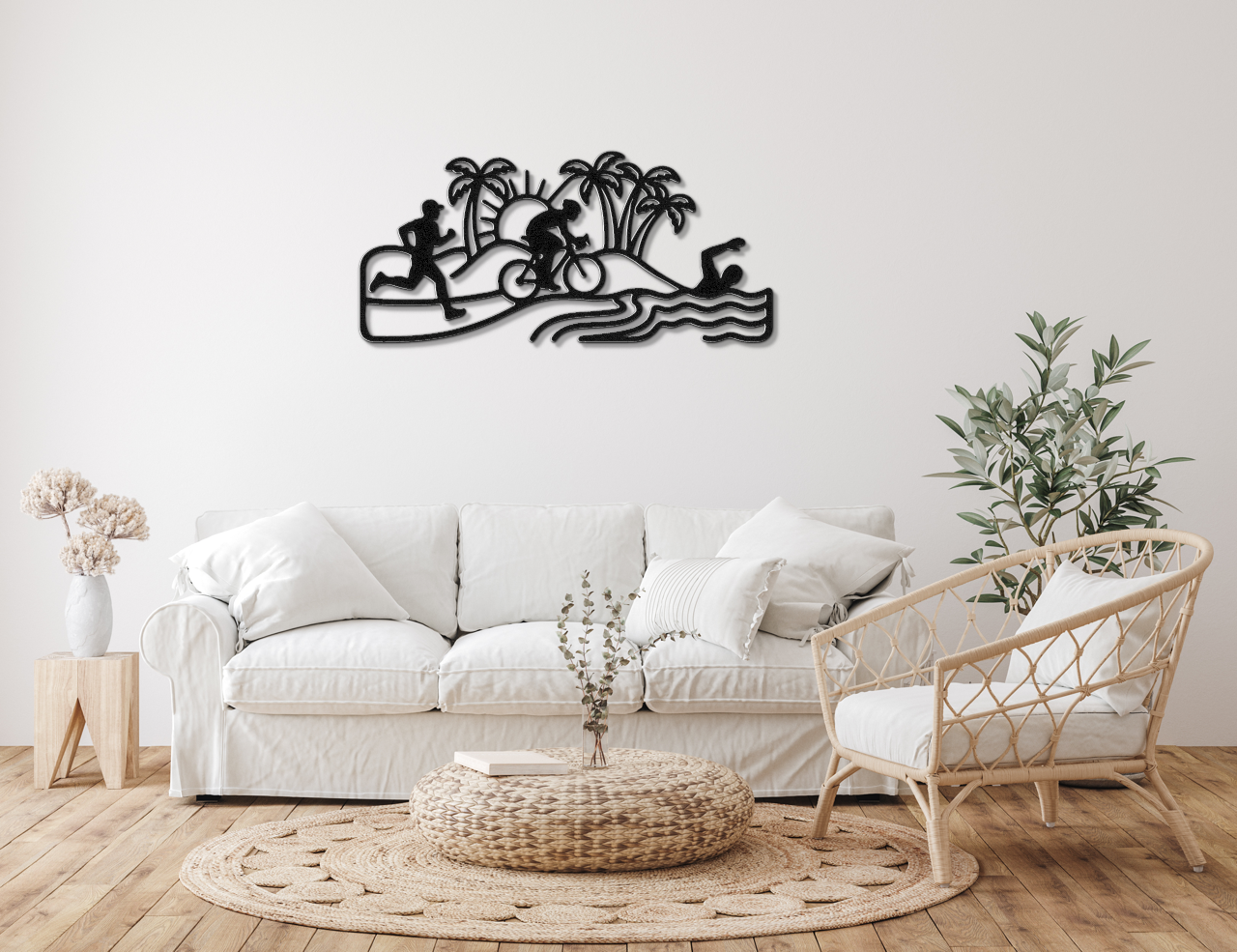 Beach Triathlon Metal Wall Art