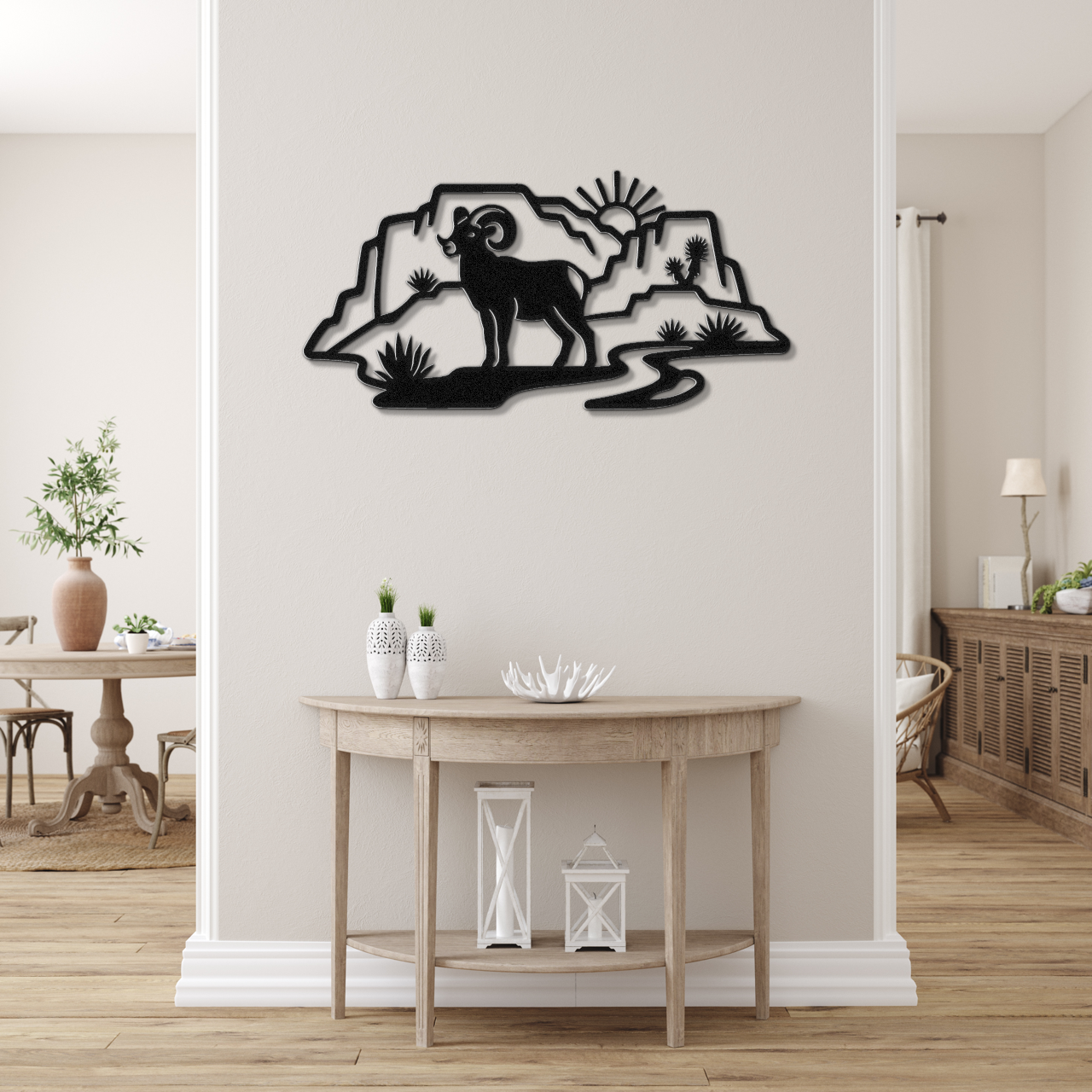 Joshua Tree Bighorn Sheep Metal Wall Art