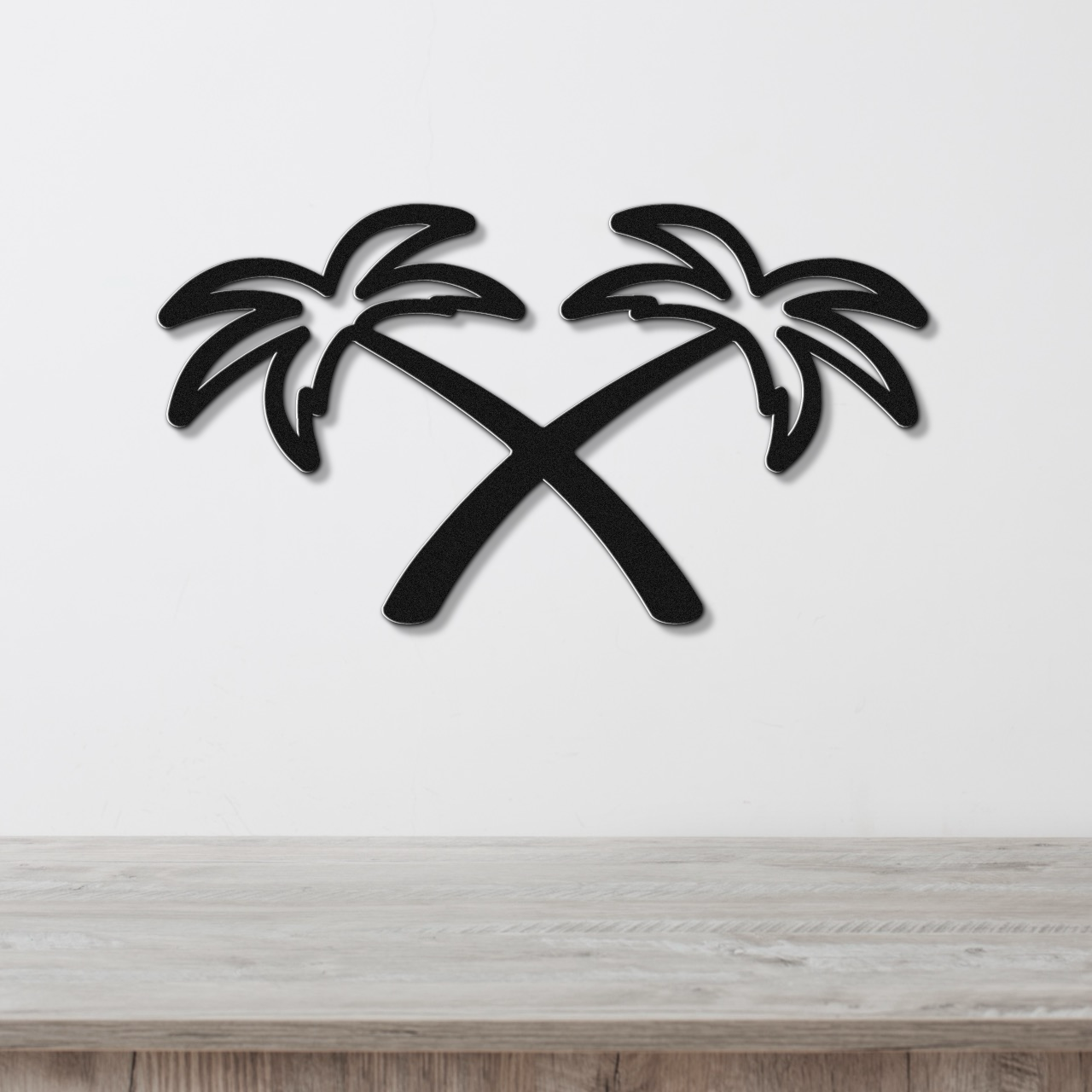 Twin Palm Tree Metal Wall Art