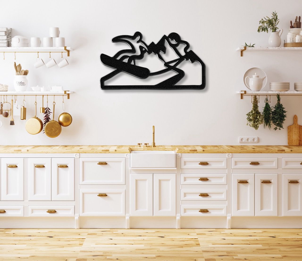 Snowboarder with Mountains Metal Wall Art