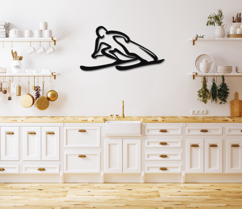 Skiing Metal Wall Art