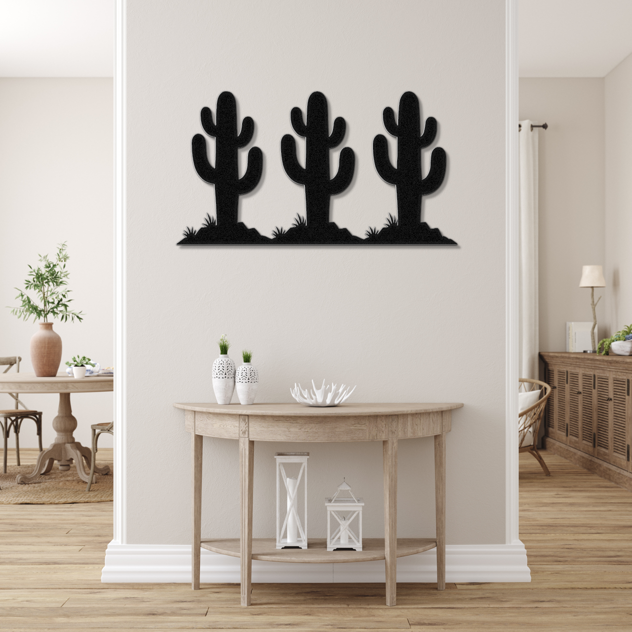 Saguaro Cactus Trio Metal Wall Art