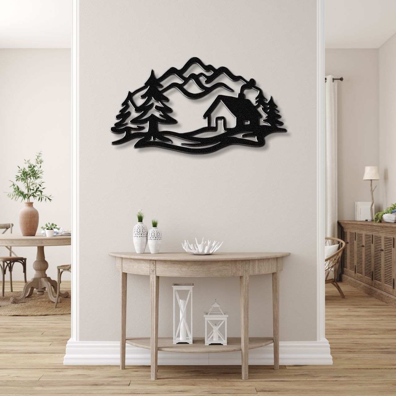 Mountain Cabin Metal Wall Art