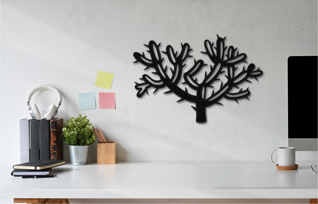 Cholla Cactus Metal Wall Art