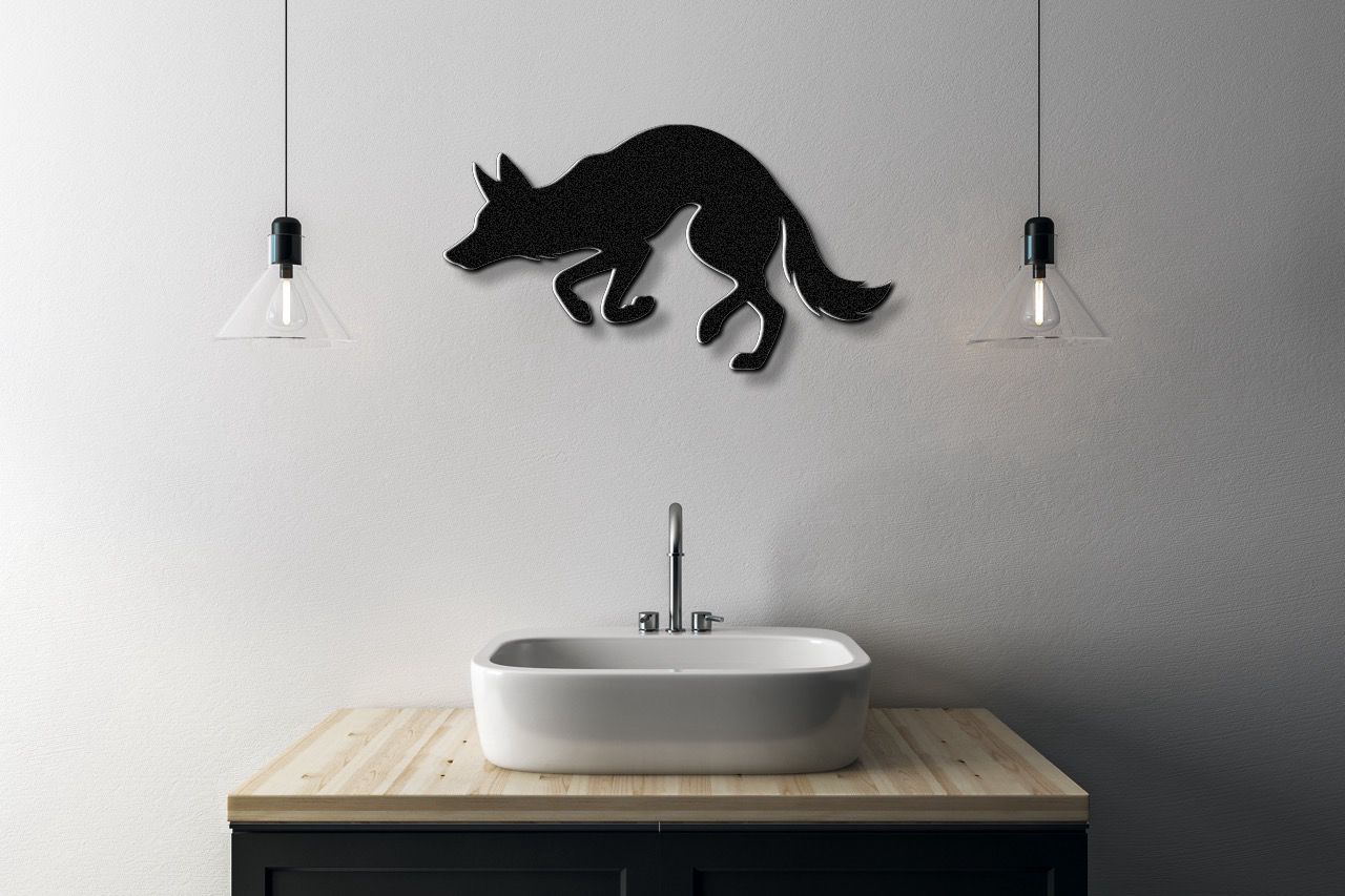 Sneaky Coyote Metal Wall Art