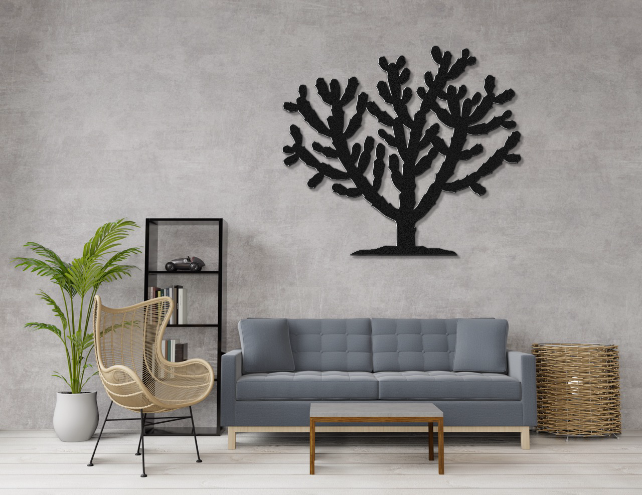 Cholla Cactus Metal Wall Art
