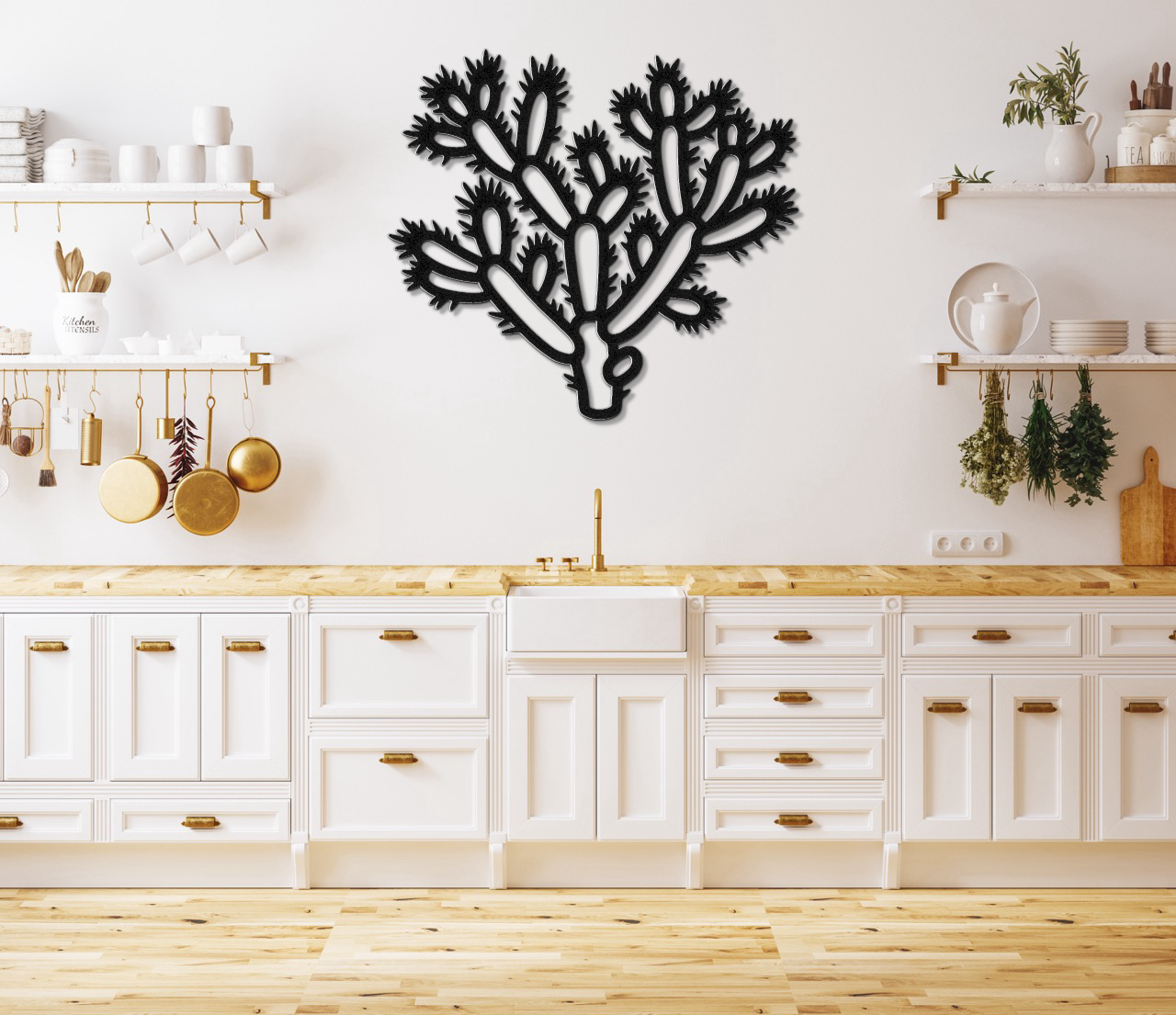 Cholla Cactus Metal Wall Art