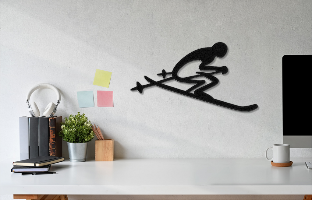 Skiing Metal Wall Art