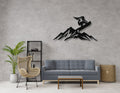 Snowboarder with Mountains Metal Wall Art